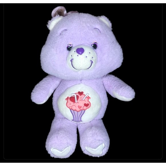 Care Bears Share Bear Anniversary Purple Milkshake Plush 13" Carlton Cards - Picture 1 of 10